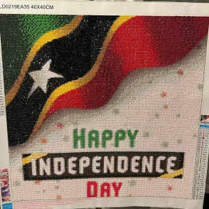 Happy Independence Day beaded picture - St Kitts and Nevis