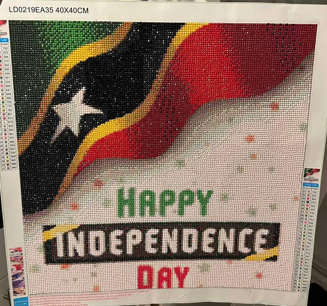 Happy Independence Day beaded picture - St Kitts and Nevis